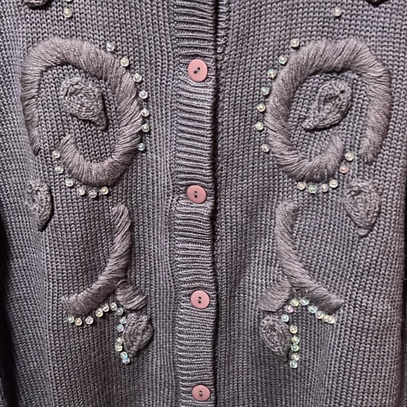 One Two One knit and beaded cardigan-NWOT - Picture 7 of 10